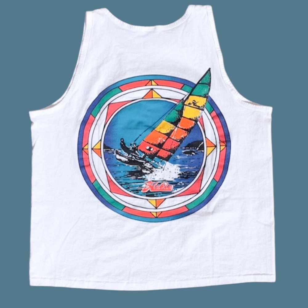 Hobie Surf Shop Sailing Vtg 1990s Tank Top Shirt Men's Size (XL)